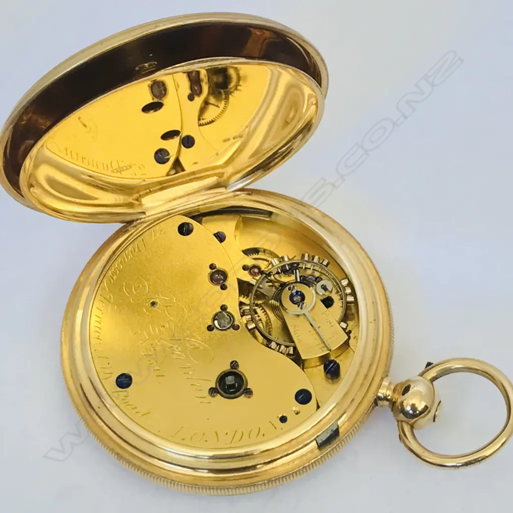 Fine Victorian 18ct gold hunter pocket watch with up/down dial, by Richard Peardon, London, Image 1++