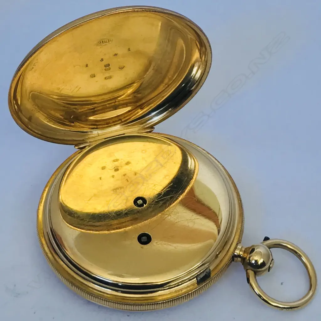 Fine Victorian 18ct gold hunter pocket watch with up/down dial, by Richard Peardon, London, Image 1++