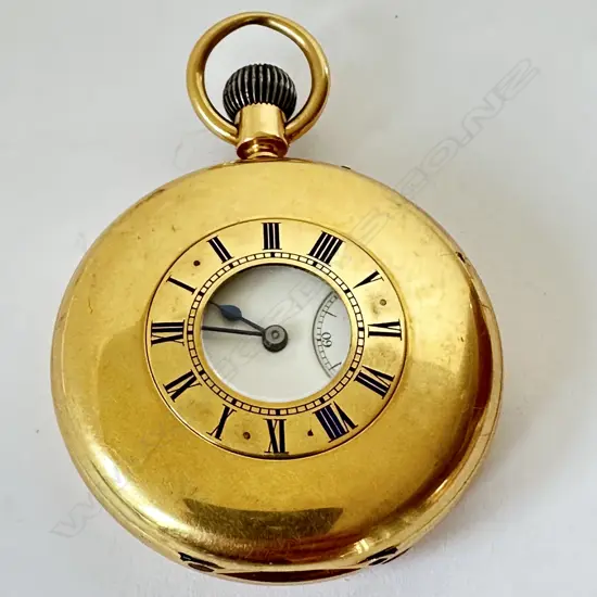 Heavy 18ct gold half hunter pocket watch by Joseph White, Coventry, number 29747