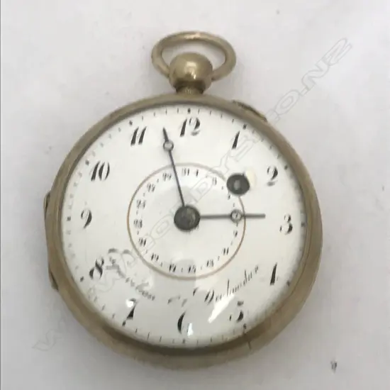 Early 19thC nickel cased open faced pocket watch marked 'Esquivilion & Dechoudan'