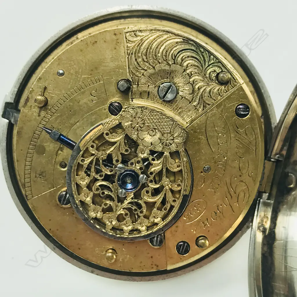 Rare day/night wandering-hour dial pocket watch in silver pair case, by Thomas Gibson, Berwick-on-Tweed, number 895. Image 1++