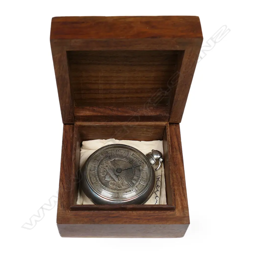 Rare day/night wandering-hour dial pocket watch in silver pair case, by Thomas Gibson, Berwick-on-Tweed, number 895. Image 1++
