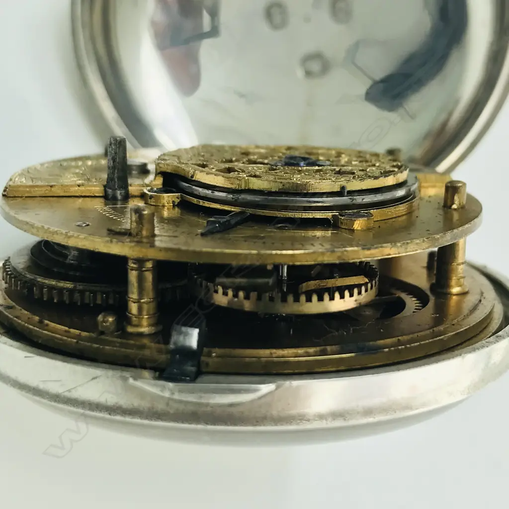 Rare day/night wandering-hour dial pocket watch in silver pair case, by Thomas Gibson, Berwick-on-Tweed, number 895. Image 1++