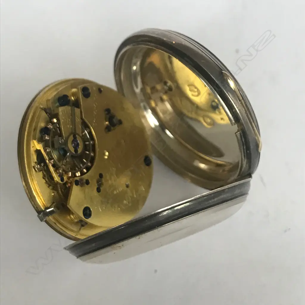 Victorian lady’s silver open face fob watch, by Dent, London, 30923, in original named Morocco box. Image 1++