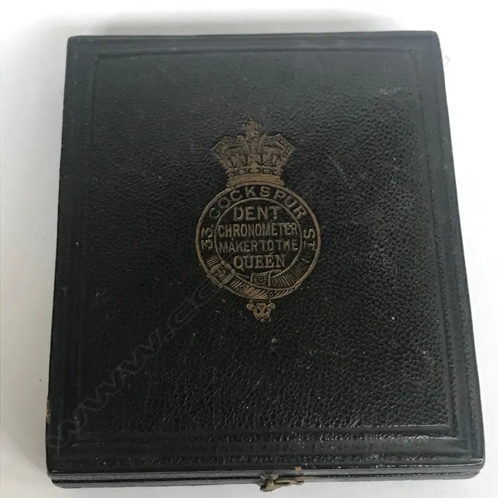 Victorian lady’s silver open face fob watch, by Dent, London, 30923, in original named Morocco box. Image 1++