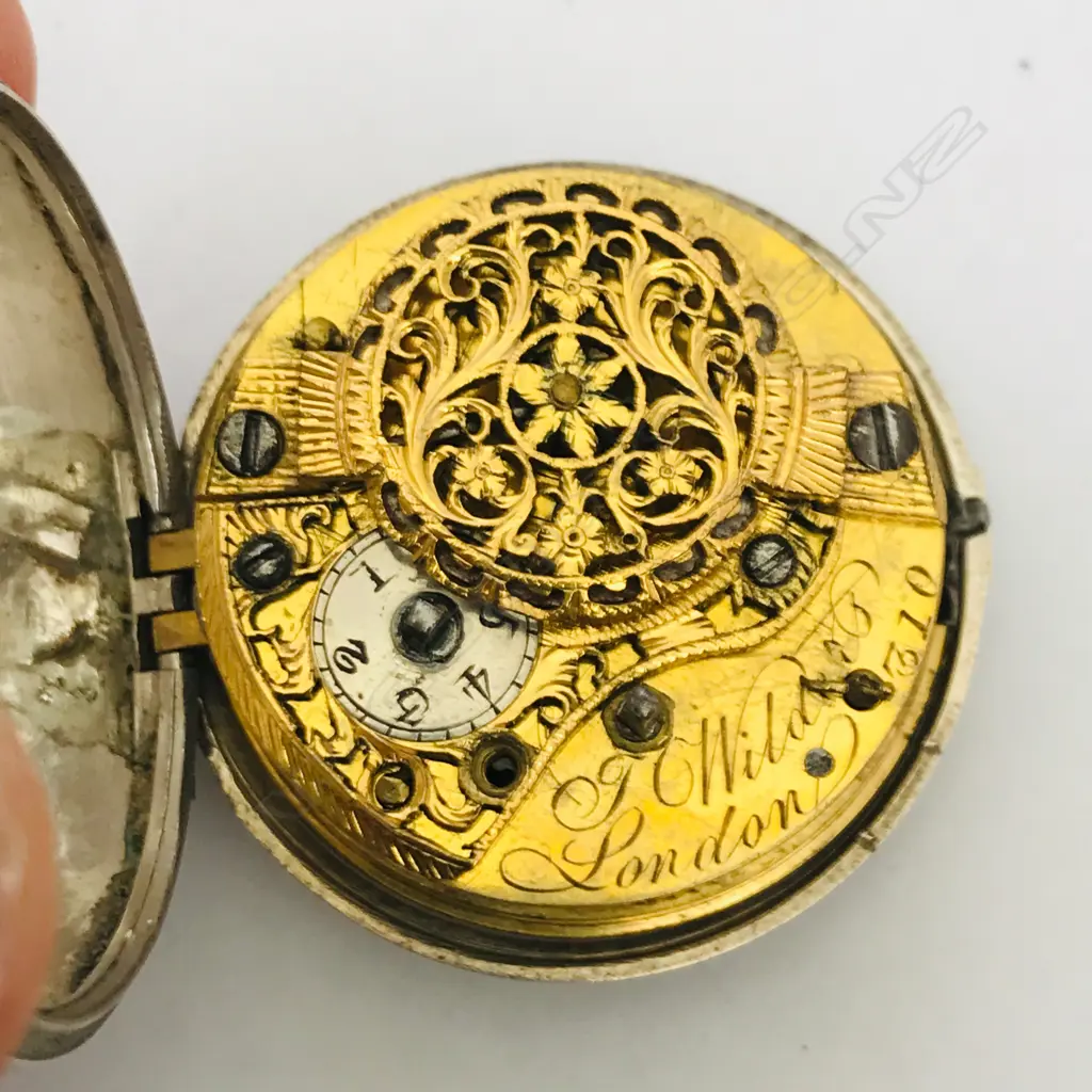 18thC triple cased pocket watch, movement signed 'Wilders, London 310', Image 1++