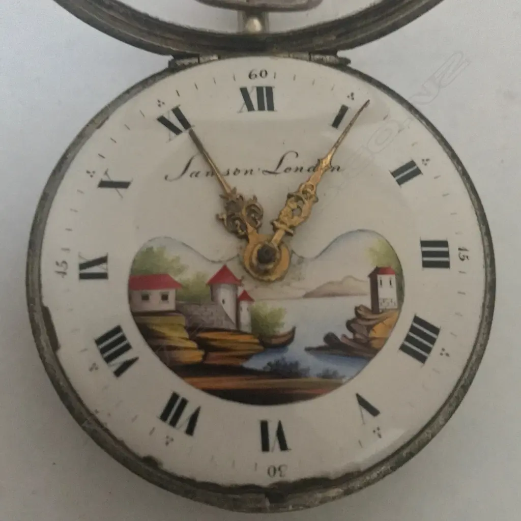 Continental silver pair case pocket watch, marked ‘Samson, London’ but Continental movement Image 1++