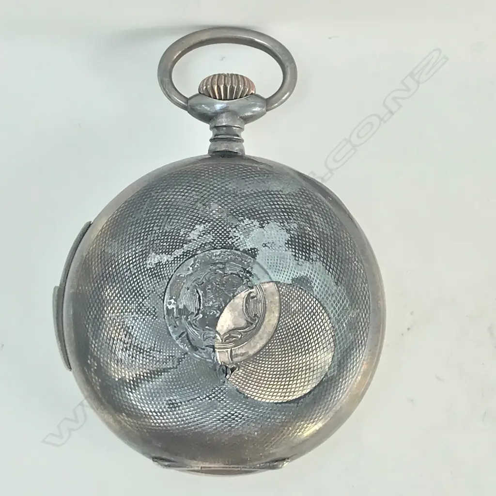 Swiss silver open face quarter repeater pocket watch with movement by Albert Lugin (pre-Lemania) Image 1++