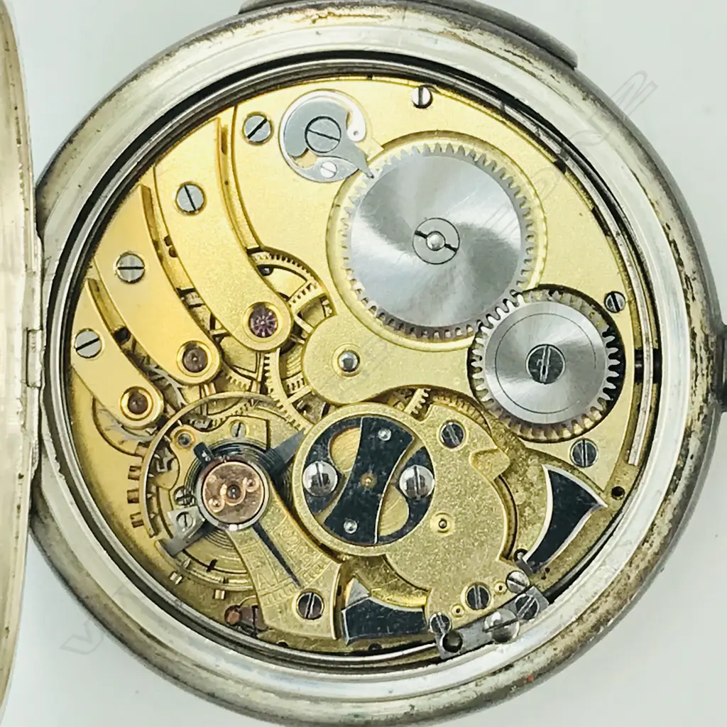 Swiss silver open face quarter repeater pocket watch with movement by Albert Lugin (pre-Lemania) Image 1++