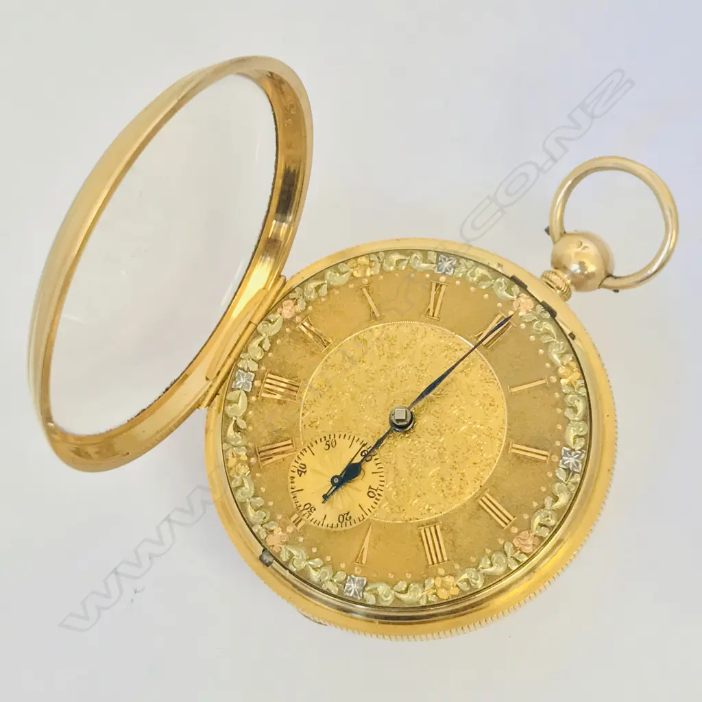 A superb 18ct gold open face pocket watch by Bentley & Beck, Royal Exchange, London, number 612, Image 1++