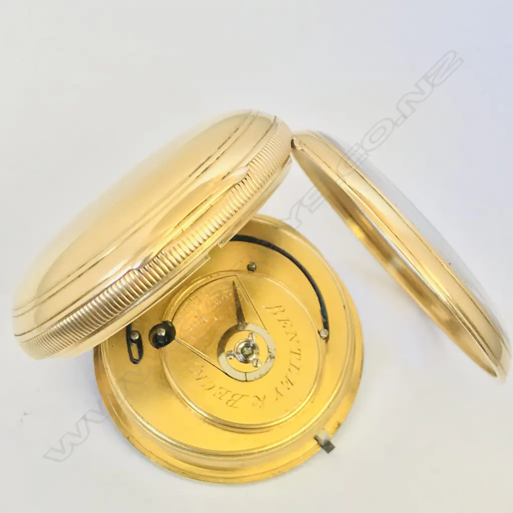 A superb 18ct gold open face pocket watch by Bentley & Beck, Royal Exchange, London, number 612, Image 1++