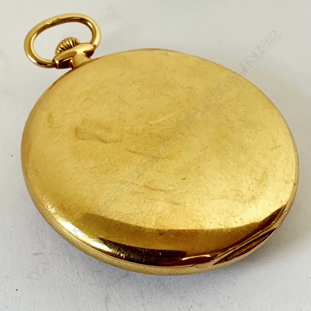 18ct gold, slim open face cased, dress pocket watch by Patek, Philippe & Co., number 806271, Image 1++