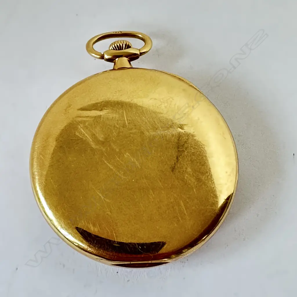 18ct gold, slim open face cased, dress pocket watch by Patek, Philippe & Co., number 806271, Image 1++