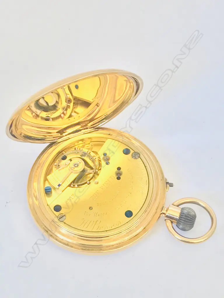 18ct gold hunter pocket watch, by J.W. Benson, London Image 1++