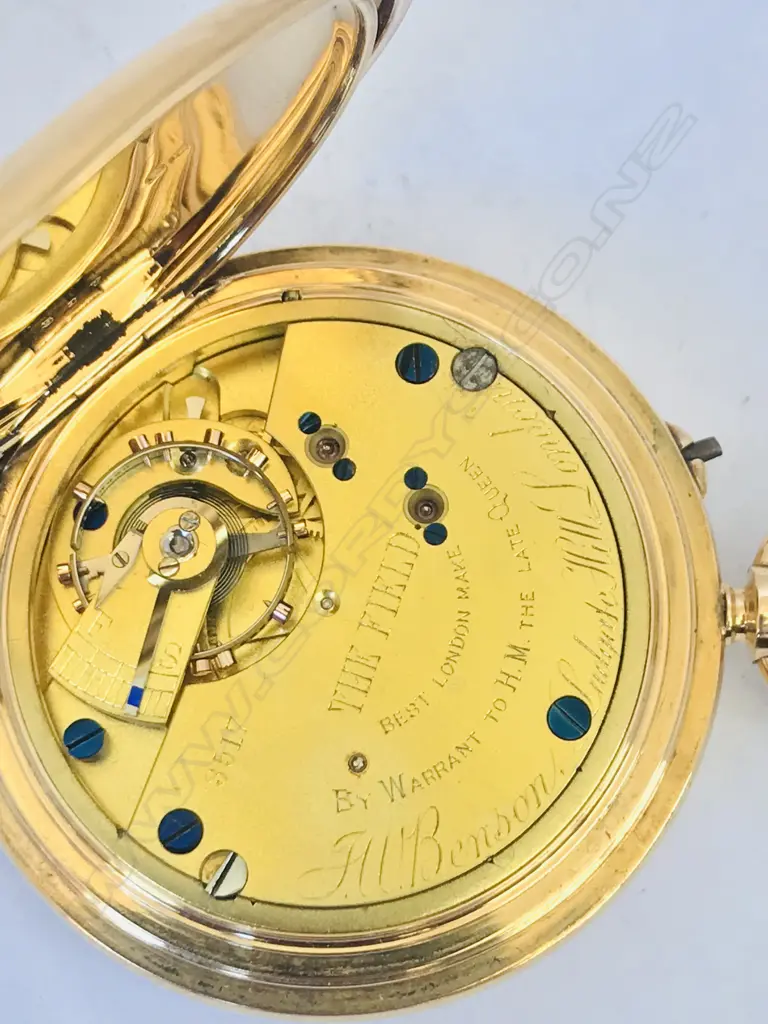 18ct gold hunter pocket watch, by J.W. Benson, London Image 1++