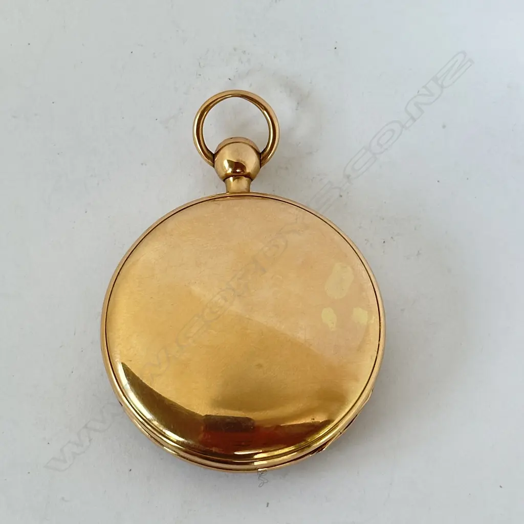18ct gold open face drum case, verge pocket watch by Le Roy, Paris, number 10740, Image 1++
