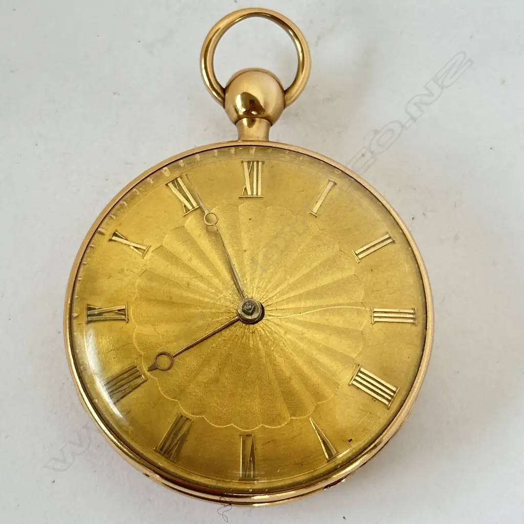 18ct gold open face drum case, verge pocket watch by Le Roy, Paris, number 10740, Image 1++