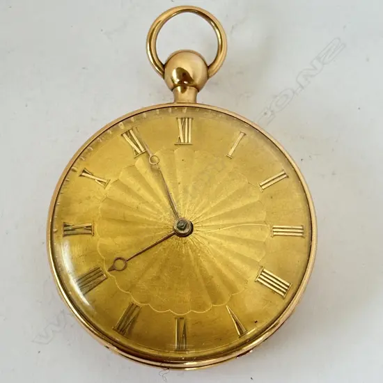 18ct gold open face drum case, verge pocket watch by Le Roy, Paris, number 10740,