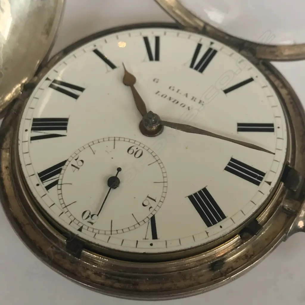 George III silver consular cased pocket watch, face signed G. Glare, London Image 1++