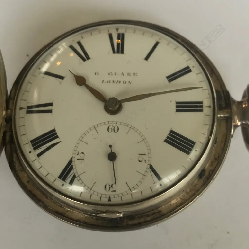 George III silver consular cased pocket watch, face signed G. Glare, London Image 1++