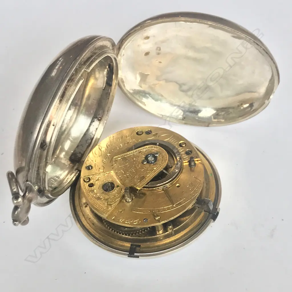 George III silver consular cased pocket watch, face signed G. Glare, London Image 1++