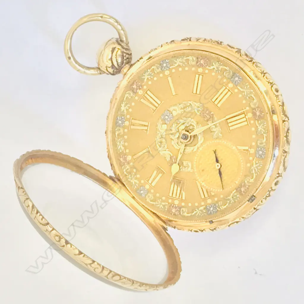 18ct gold open face pocket watch by Joseph Johnson, Liverpool, number 5197, Image 1++