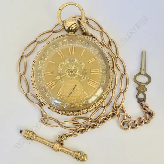 18ct gold open face pocket watch by Joseph Johnson, Liverpool, number 5197,