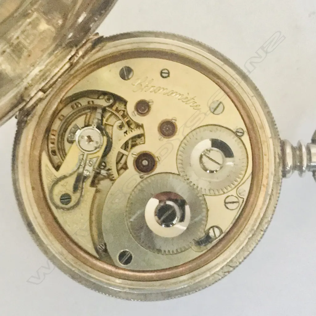 Late 19thC coin silver cased open face Chronomètre pocket watch. Image 1++