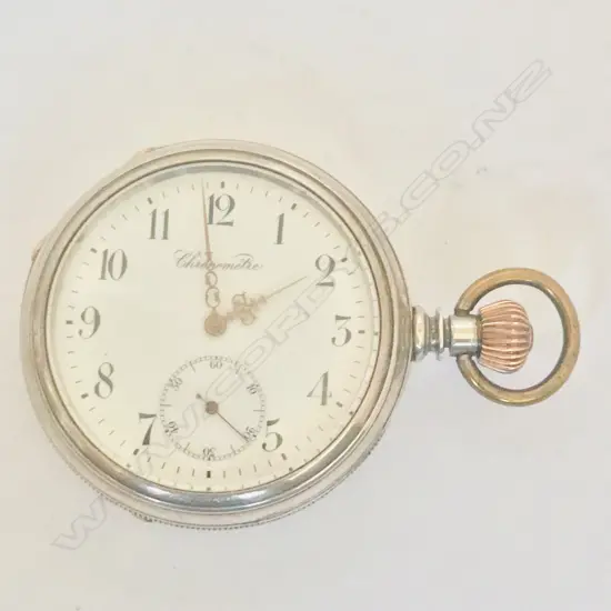 Late 19thC coin silver cased open face Chronomètre pocket watch.
