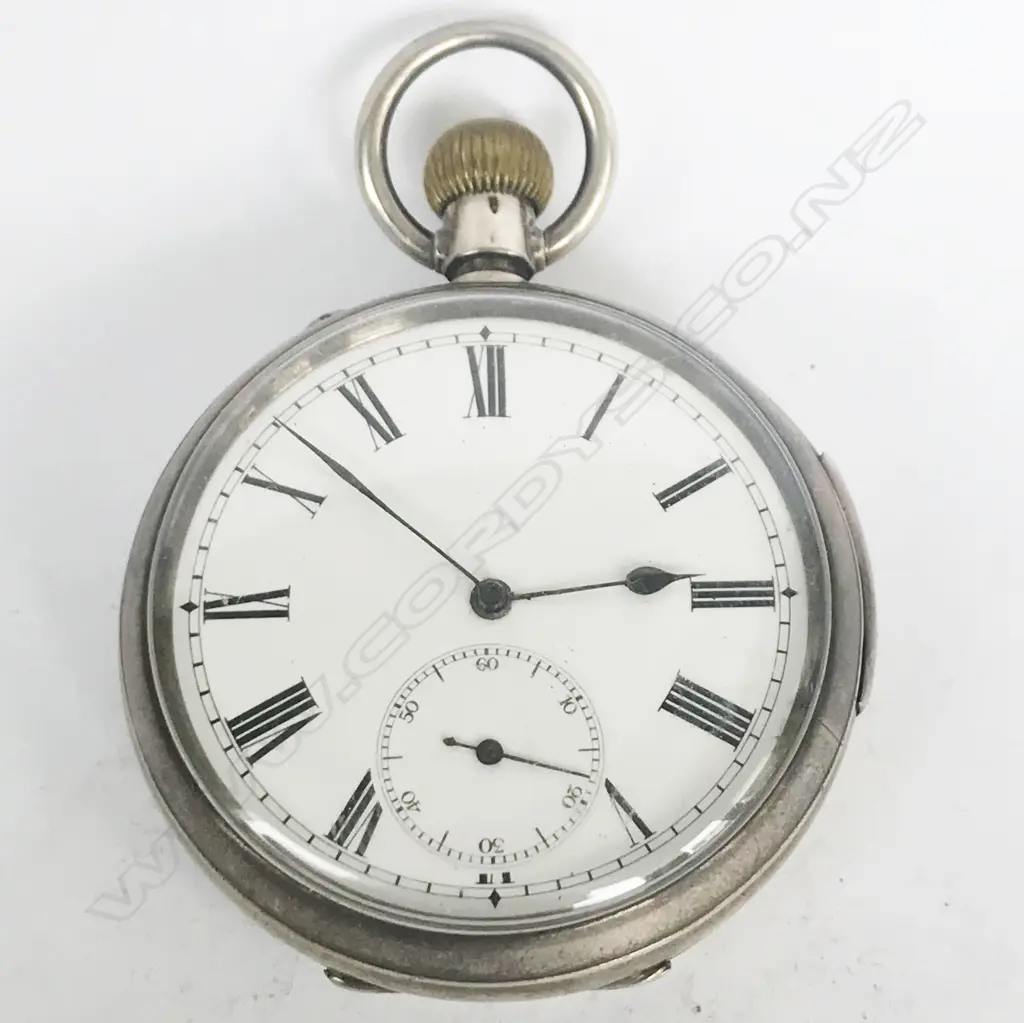 Swiss silver open face, quarter repeater pocket watch, retailed by Goldsmiths’ Company, London Image 1++