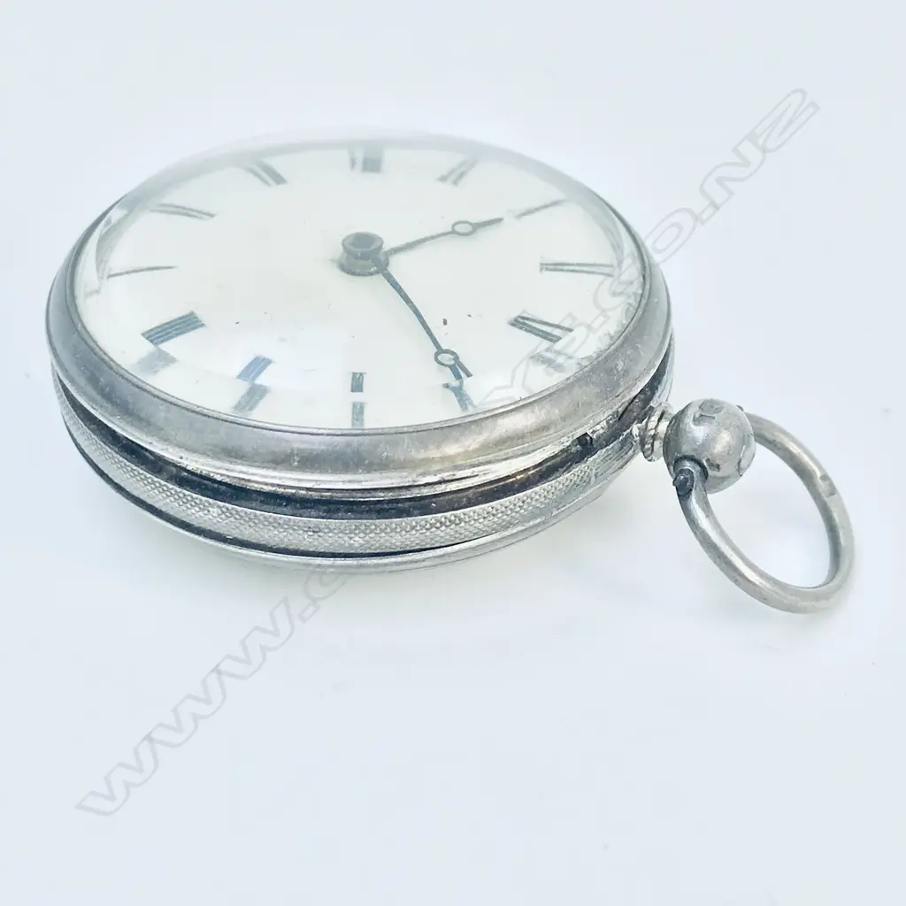 Early Victorian silver open face English cylinder pocket watch, Image 1++