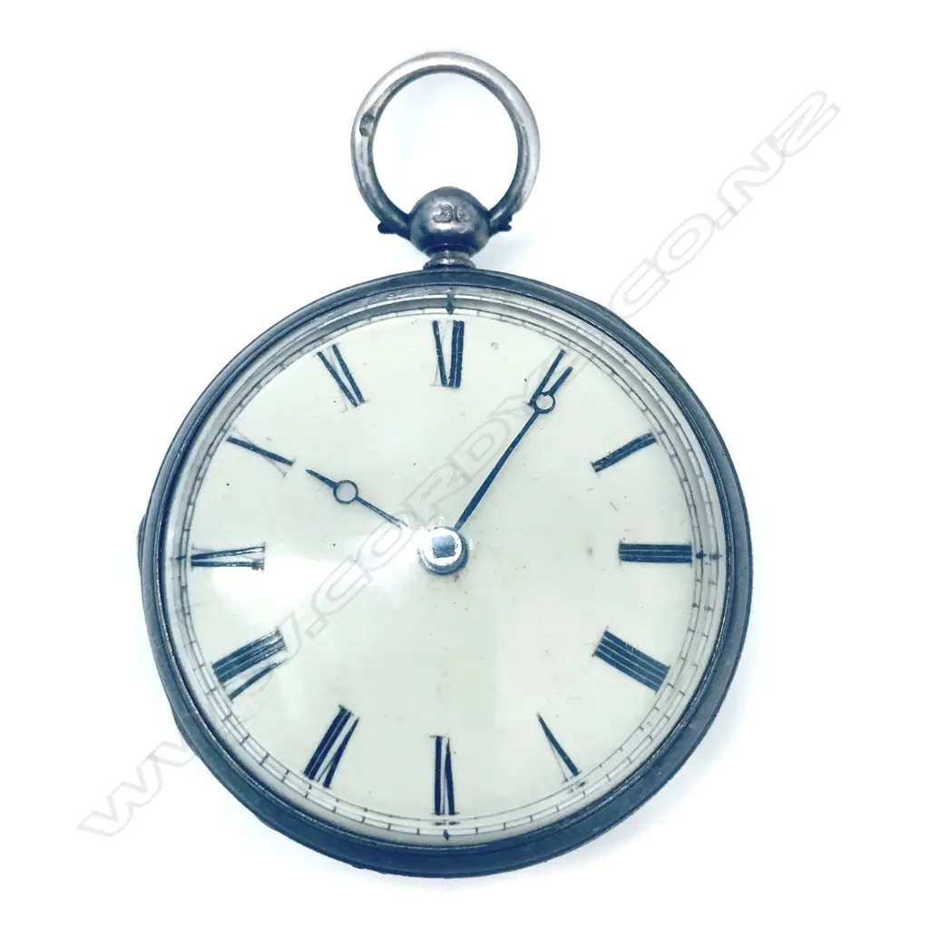 Early Victorian silver open face English cylinder pocket watch, Image 1++