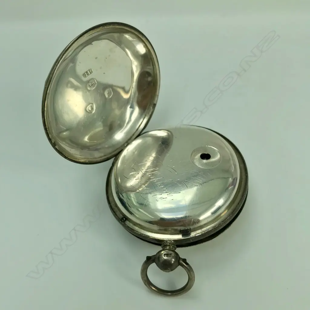 Early Victorian silver open face English cylinder pocket watch, Image 1++