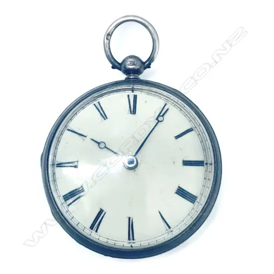 Early Victorian silver open face English cylinder pocket watch,