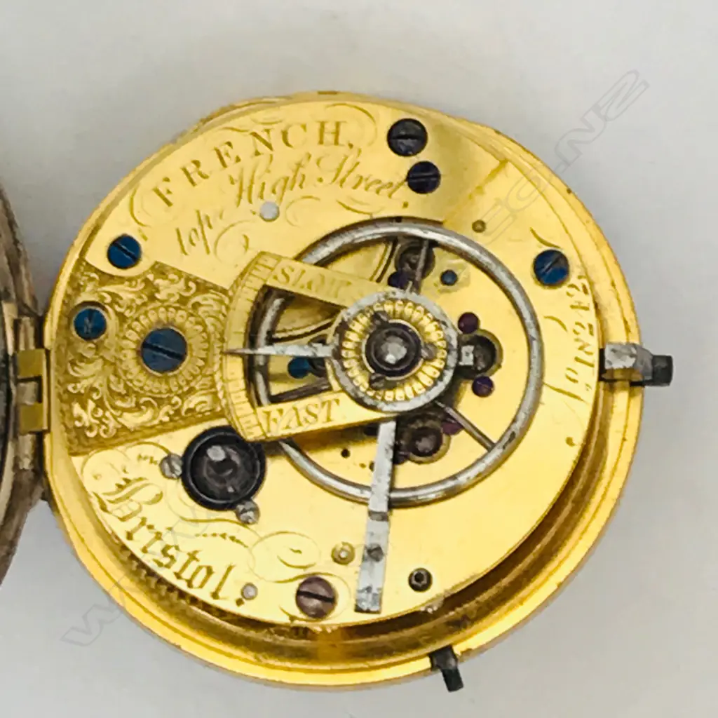 Silver open face pocket watch, the movement signed 'French, top High Street, Bristol' and numbered 18242 Image 1++