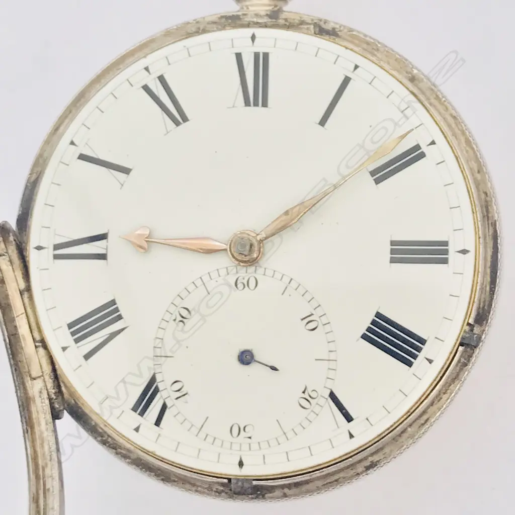 Silver open face pocket watch, the movement signed 'French, top High Street, Bristol' and numbered 18242 Image 1++
