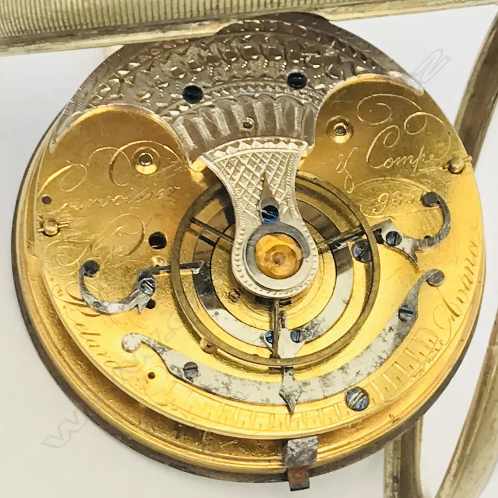 Rare French triple dial 'Courvoisier & Comp' nickel case pocket watch, Image 1++