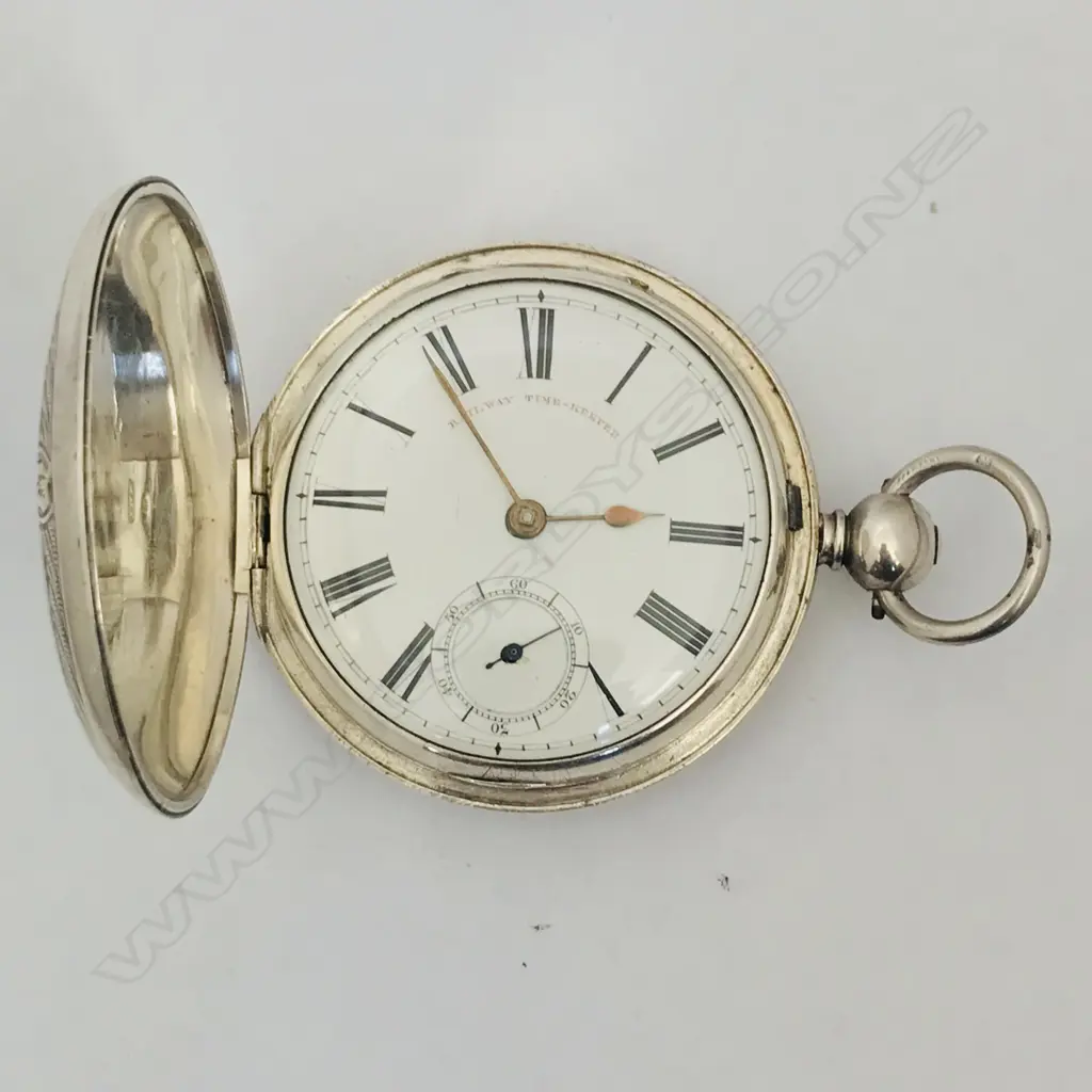 Large Victorian silver hunter pocket watch, by R. B. Stevenson, Liverpool 10291 Image 1++