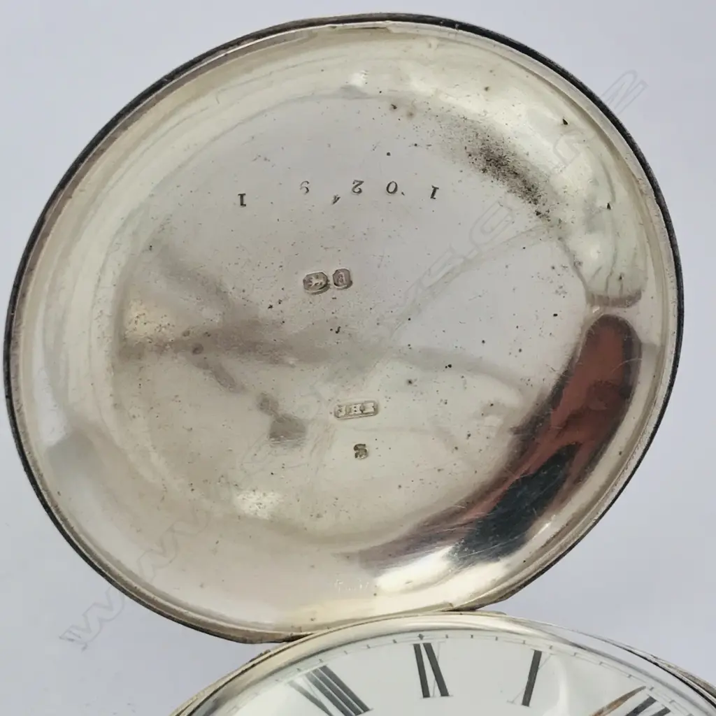 Large Victorian silver hunter pocket watch, by R. B. Stevenson, Liverpool 10291 Image 1++
