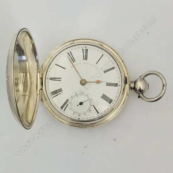 Large Victorian silver hunter pocket watch, by R. B. Stevenson, Liverpool 10291