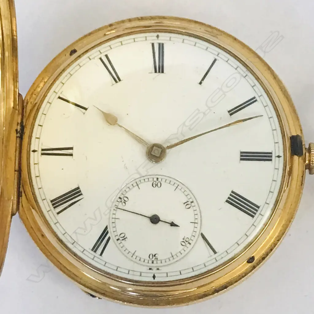 Victorian 18ct gold hunter pocket watch, by Erhardt, London, numbered 27753 Image 1++