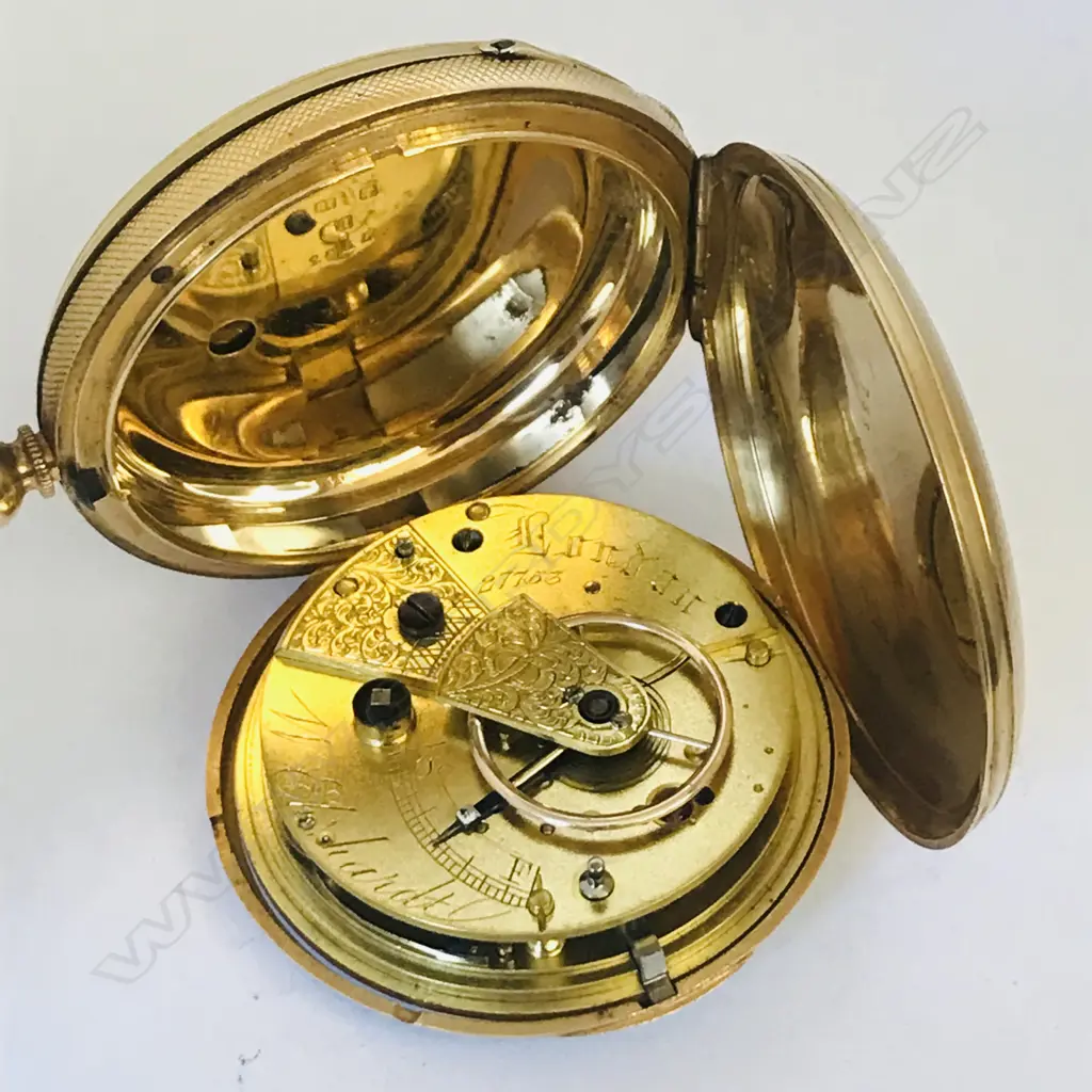 Victorian 18ct gold hunter pocket watch, by Erhardt, London, numbered 27753 Image 1++