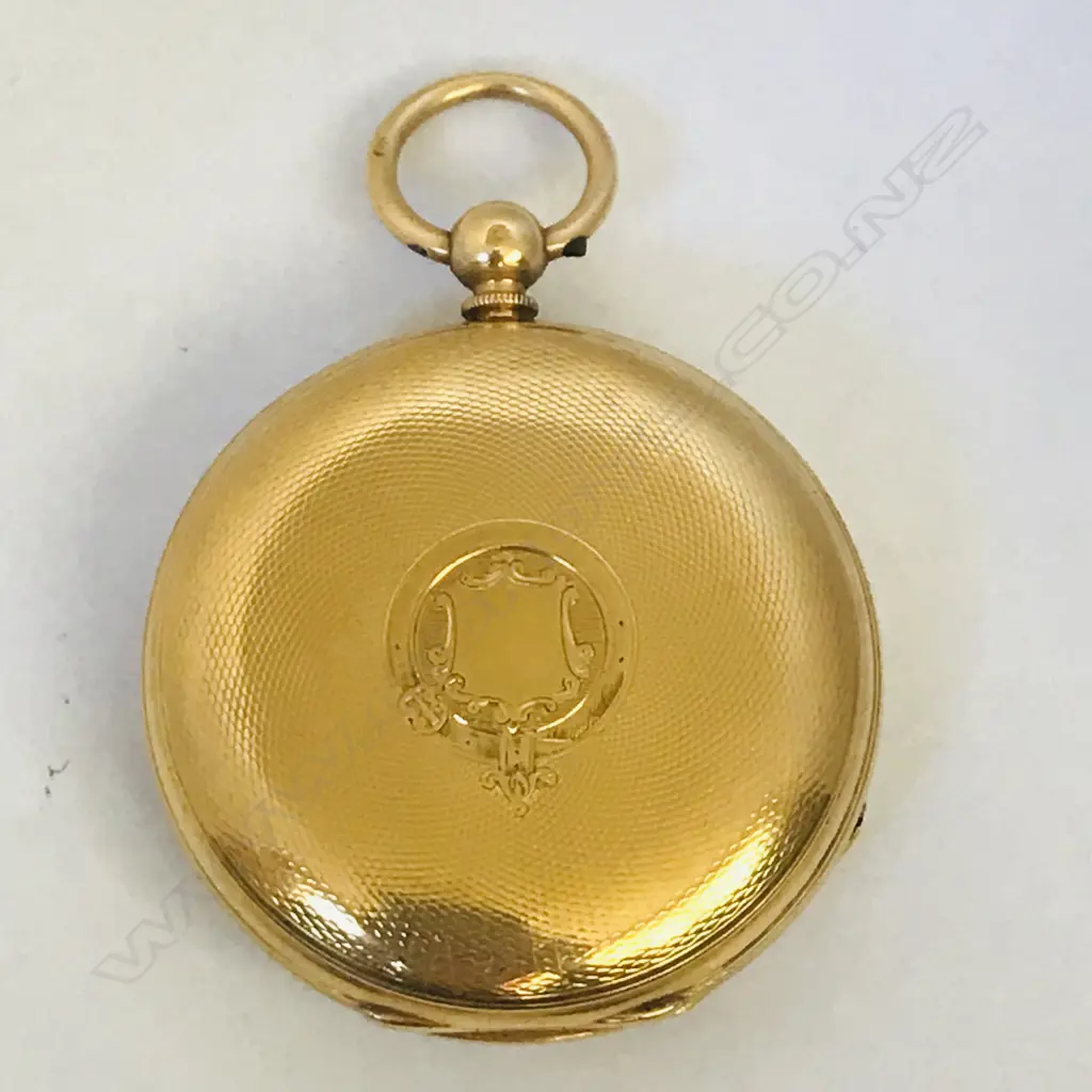 Victorian 18ct gold hunter pocket watch, by Erhardt, London, numbered 27753 Image 1++