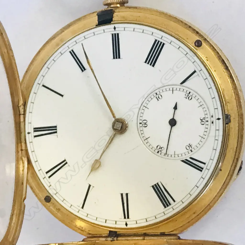 Victorian 18ct gold hunter pocket watch, by Erhardt, London, numbered 27753 Image 1++