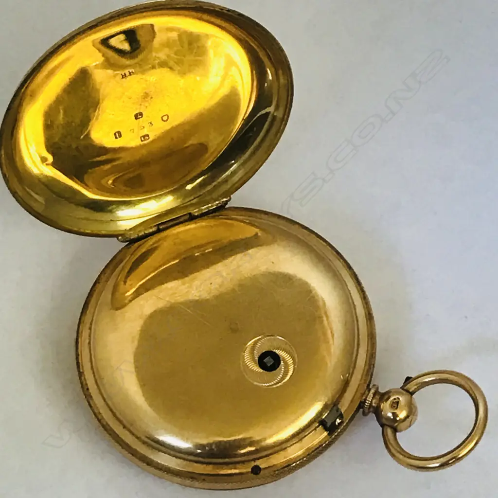 Victorian 18ct gold hunter pocket watch, by Erhardt, London, numbered 27753 Image 1++