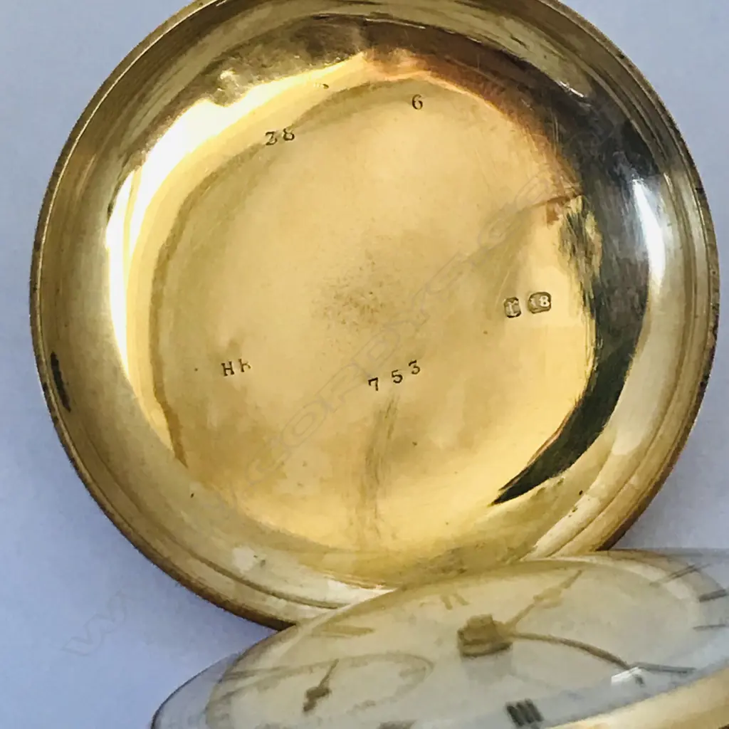 Victorian 18ct gold hunter pocket watch, by Erhardt, London, numbered 27753 Image 1++