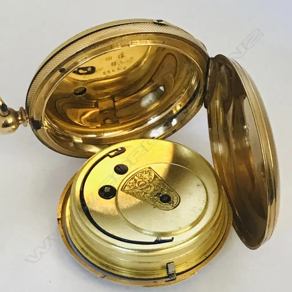 Victorian 18ct gold hunter pocket watch, by Erhardt, London, numbered 27753 Image 1++