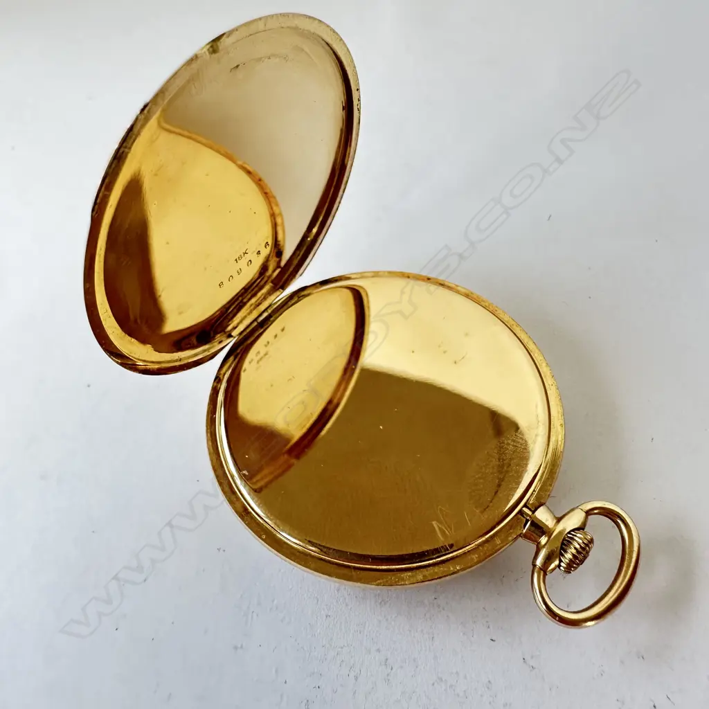 18ct Gold slim dress style Pocket Watch , with movement by Patek Philippe & Co for Black, Starr & Frost, Gorham. Number 809036. Image 1++