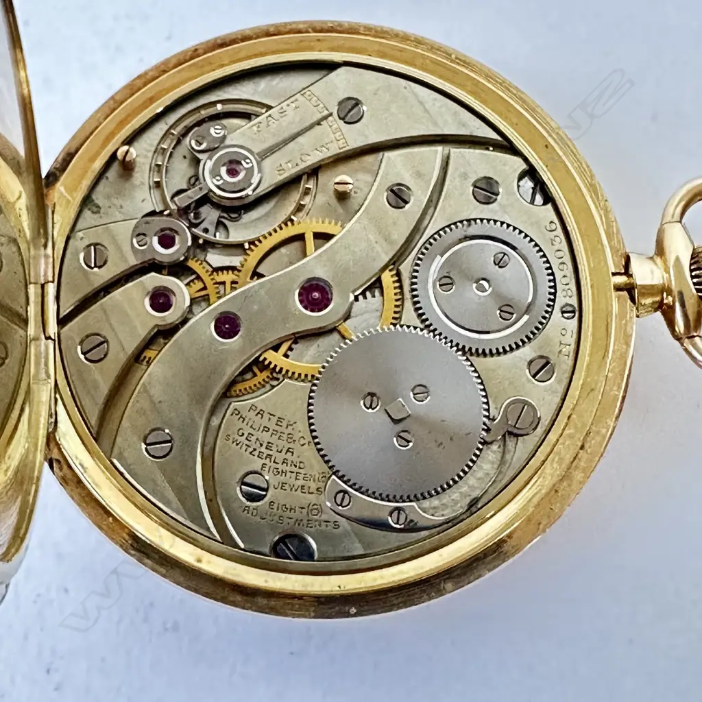 18ct Gold slim dress style Pocket Watch , with movement by Patek Philippe & Co for Black, Starr & Frost, Gorham. Number 809036. Image 1++