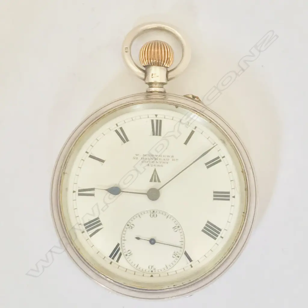 WW1 silver open face deck watch by W. Matthews for the Royal Navy, Image 1++